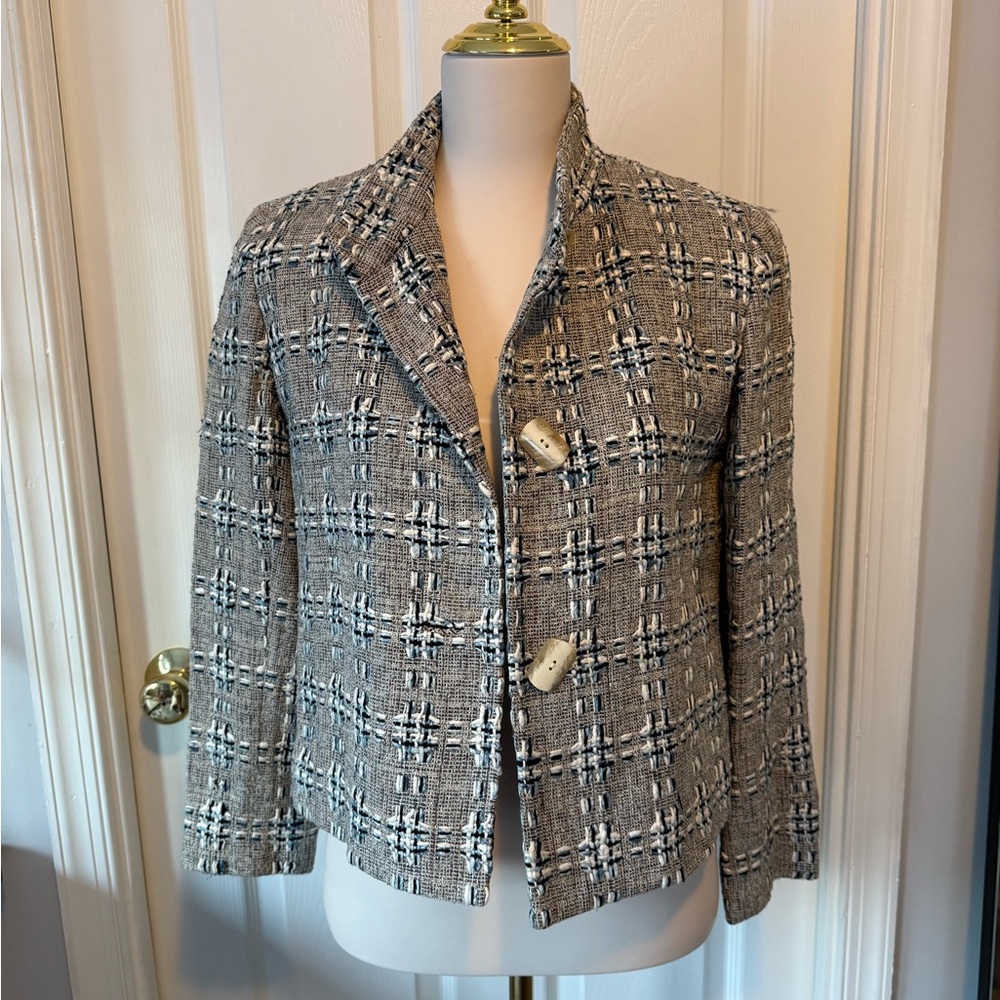 Doncaster grey and White Knit Blazer